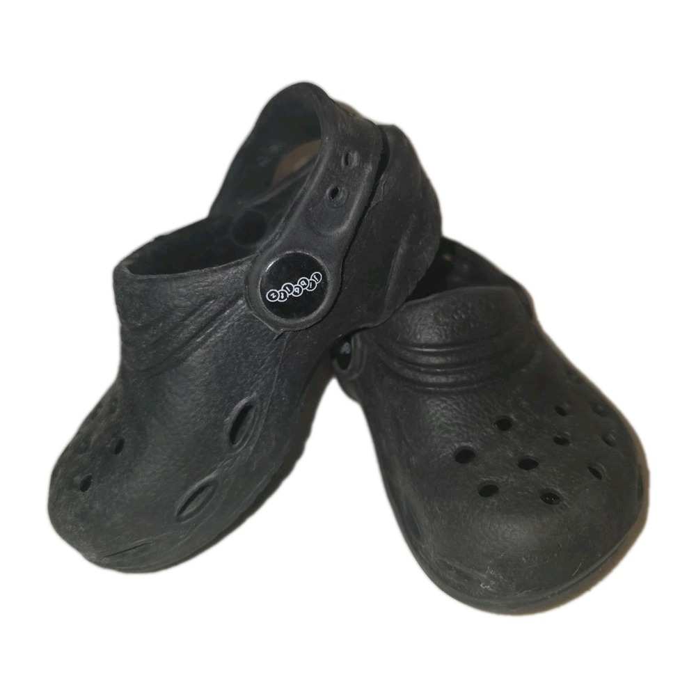Crocs Jibbitz  Black Slip On Shoe Size XXSmall Kids Child 4/5